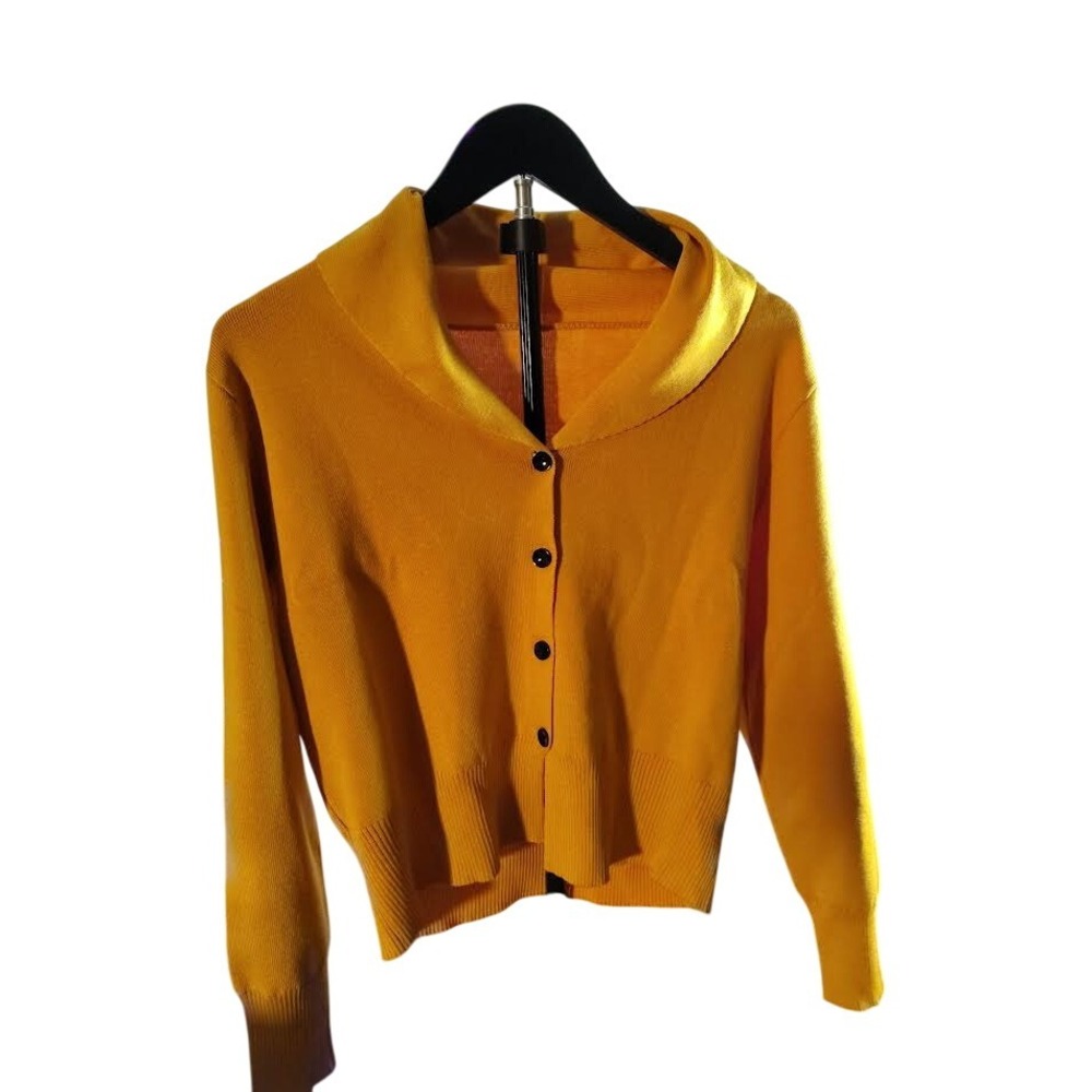 Women's Mustard Cardigan Sweater